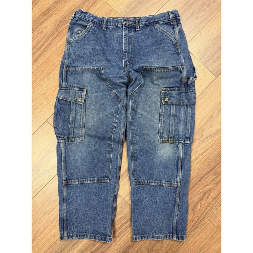 Big Bill Double Knee Cargo Jeans Mens 40x30 Baggy Workwear